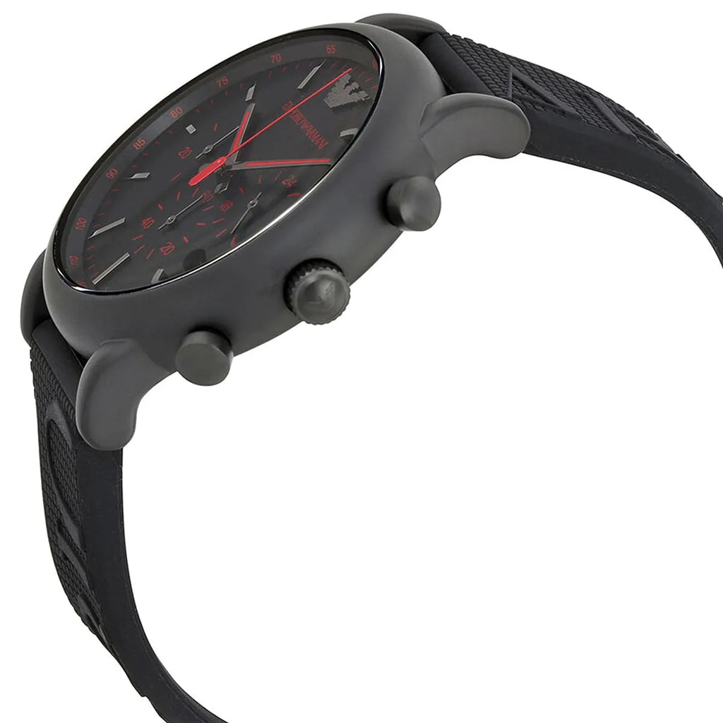 Emporio Armani Luigi XLarge AR11024 Black Rubber Chronograph Watch