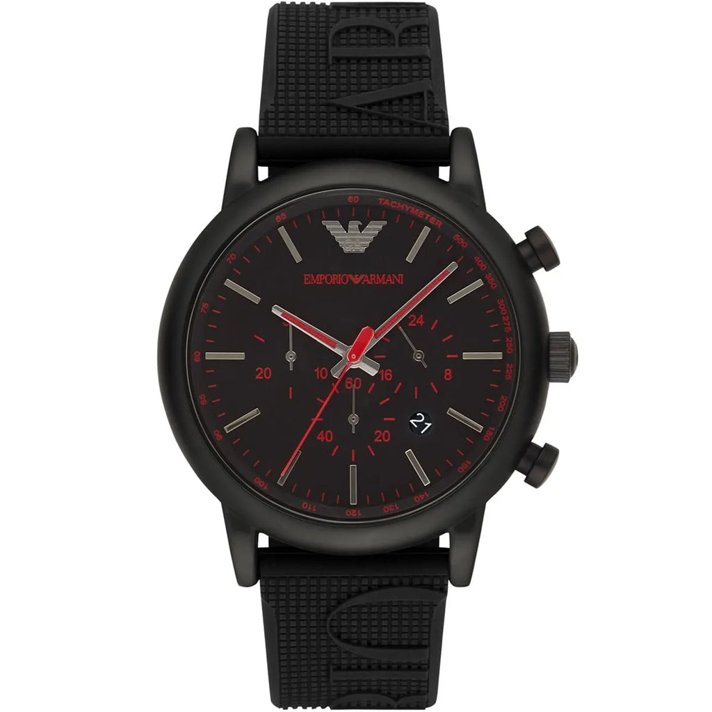 Emporio Armani Luigi XLarge AR11024 Black Rubber Chronograph Watch