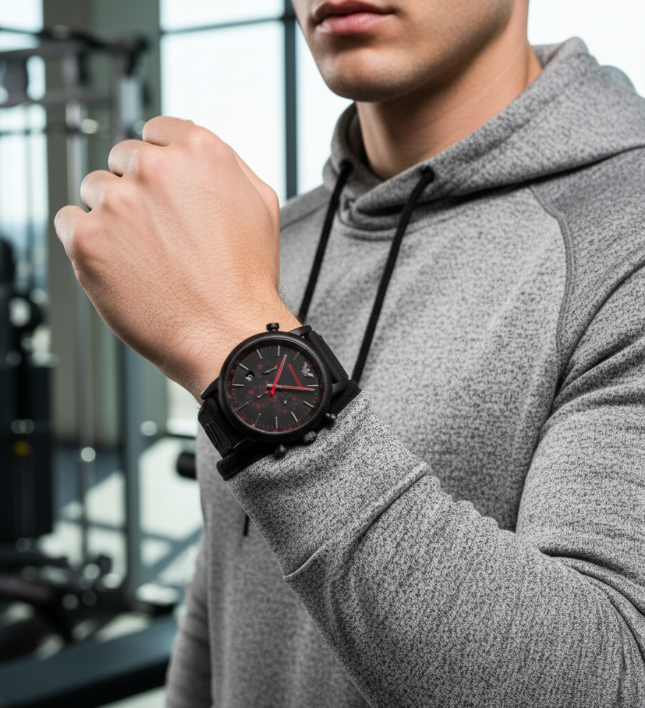 Emporio Armani Luigi XLarge AR11024 Black Rubber Chronograph Watch