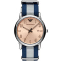 Emporio Armani Luigi AR11212 Blue Striped Fabric Watch