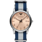 Emporio Armani Luigi AR11212 Blue Striped Fabric Watch