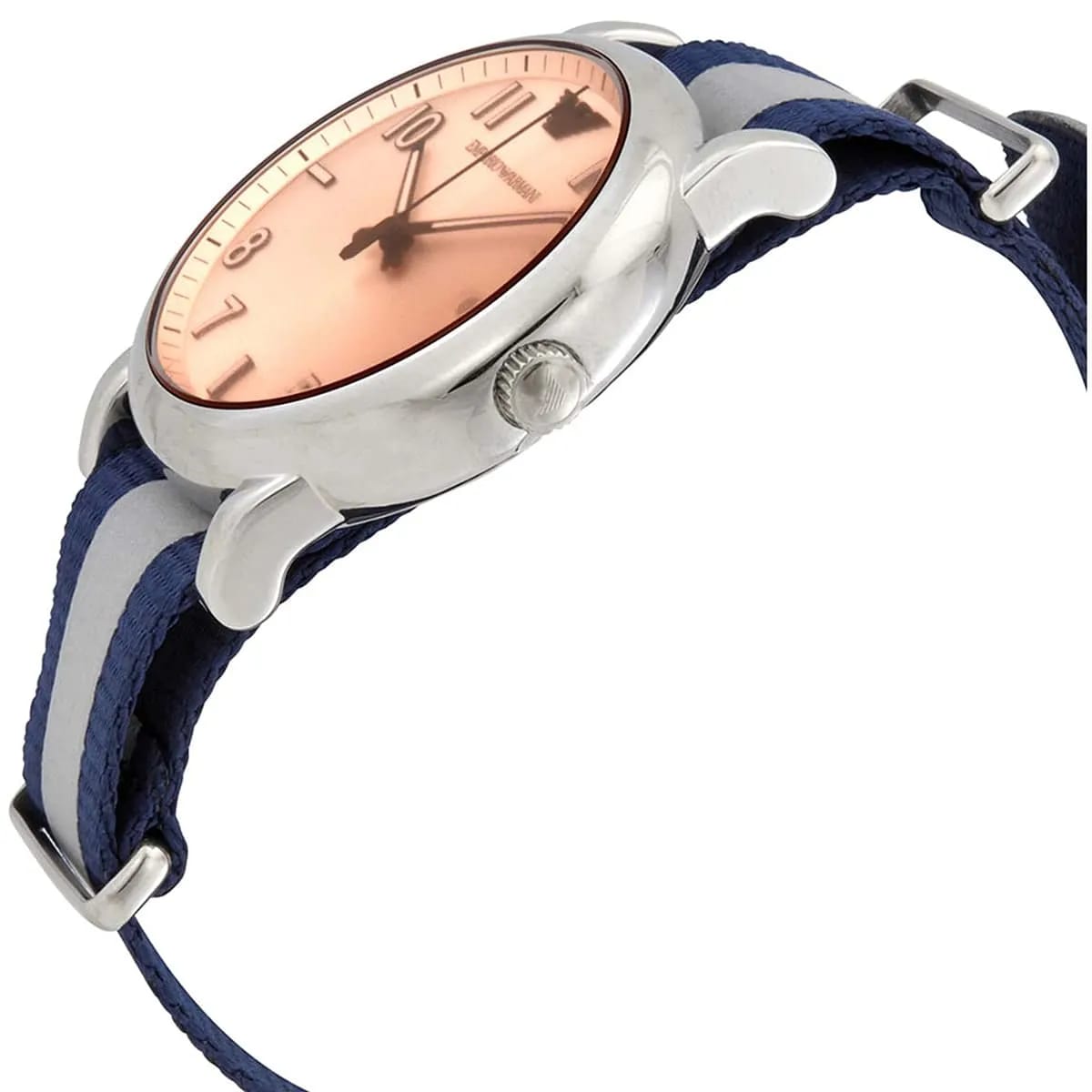 Emporio Armani Luigi AR11212 Blue Striped Fabric Watch