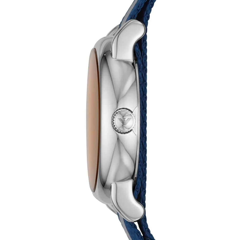 Emporio Armani Luigi AR11212 Blue Striped Fabric Watch