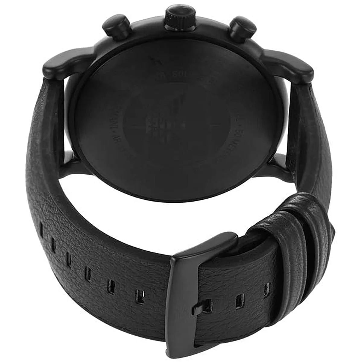 Emporio Armani Luigi AR11351 Blue Dial Black Leather Watch
