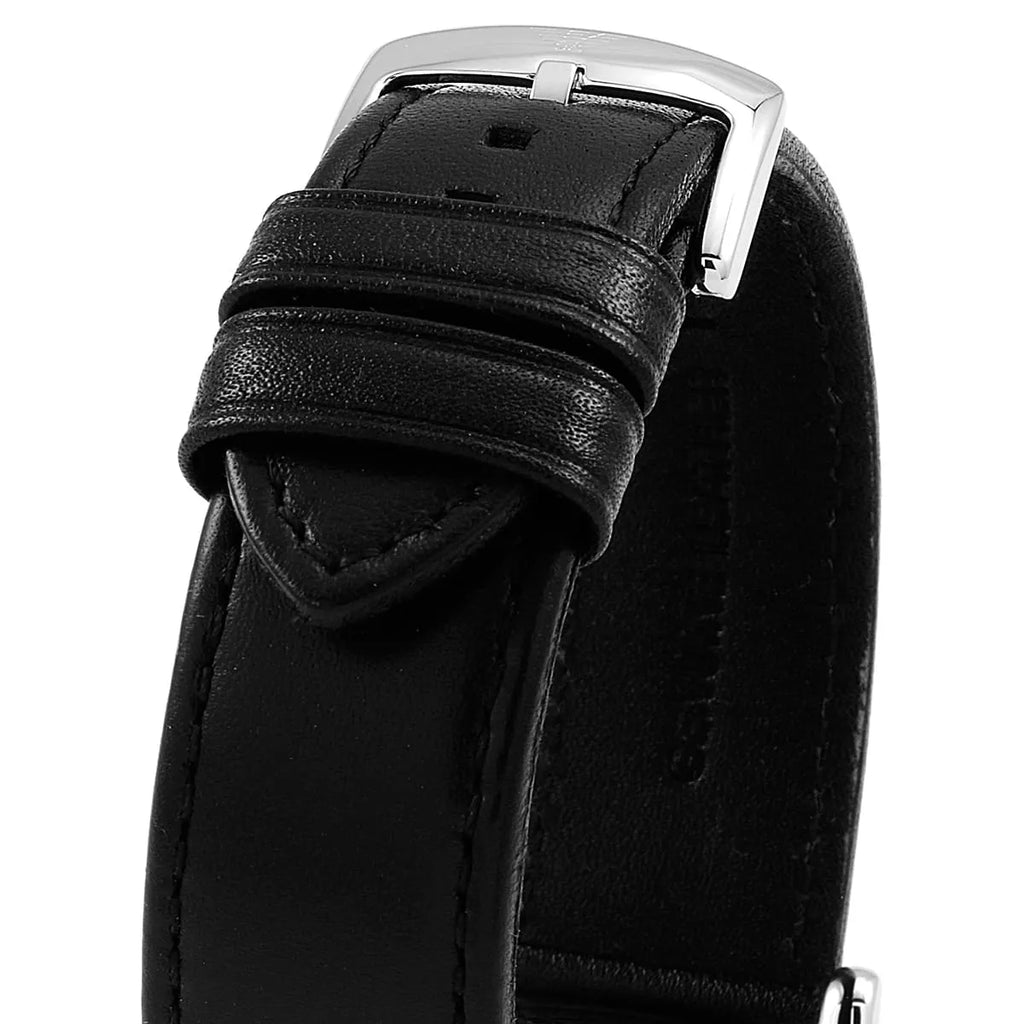 Emporio Armani Luigi AR1733 Black Dial Silver Leather Watch