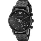 Emporio Armani Luigi AR1737 All Black Perforated Leather Watch