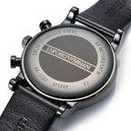 Emporio Armani Luigi AR1737 All Black Perforated Leather Watch