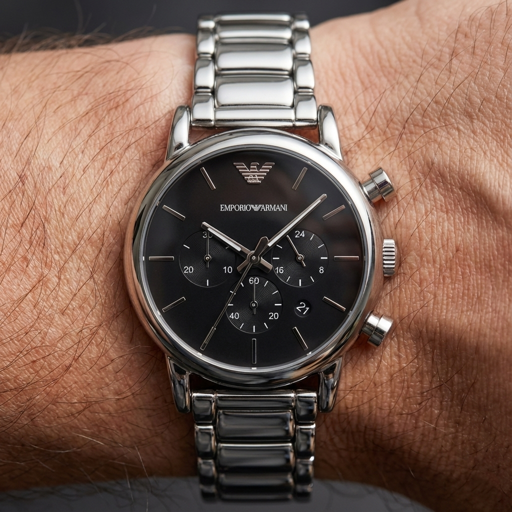 Emporio Armani Luigi AR1853 Black Dial Chronograph Watch