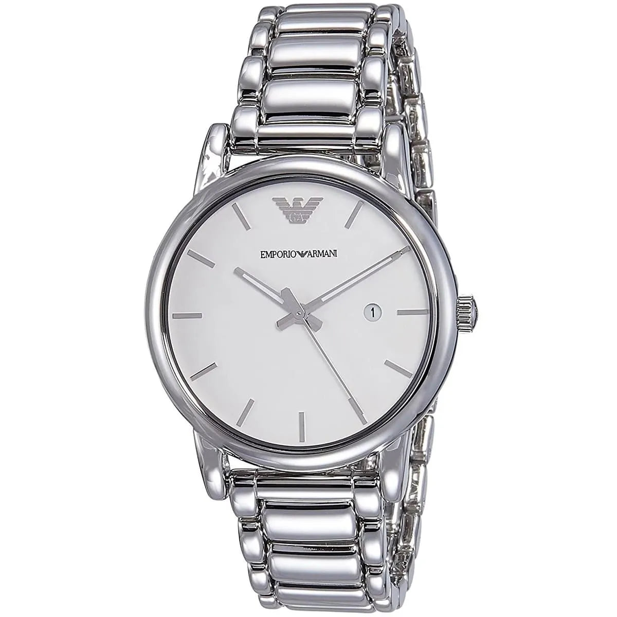 Emporio Armani Luigi AR1854 White Dial Silver Steel Watch