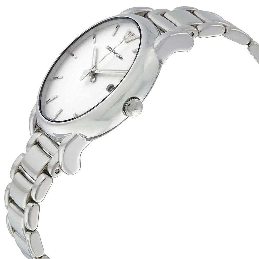 Emporio Armani Luigi AR1854 White Dial Silver Steel Watch