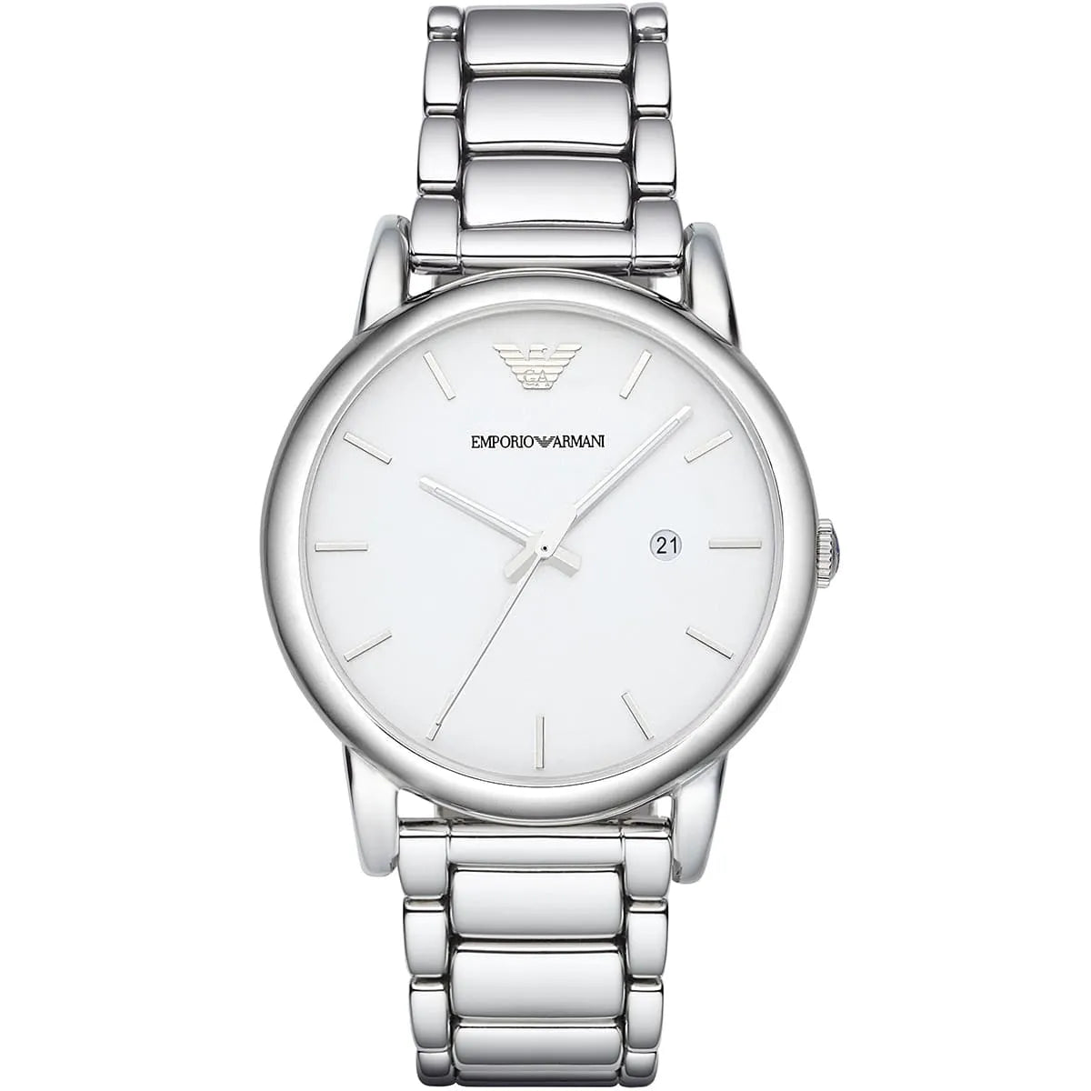 Emporio Armani Luigi AR1854 White Dial Silver Steel Watch
