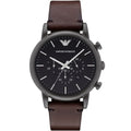 Emporio Armani Luigi AR1919 Gunmetal Brown Leather Watch