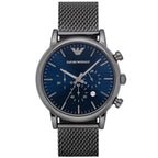 Emporio Armani Luigi AR1979 Gunmetal Mesh Blue Dial Watch