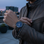 Emporio Armani Luigi AR1979 Gunmetal Mesh Blue Dial Watch