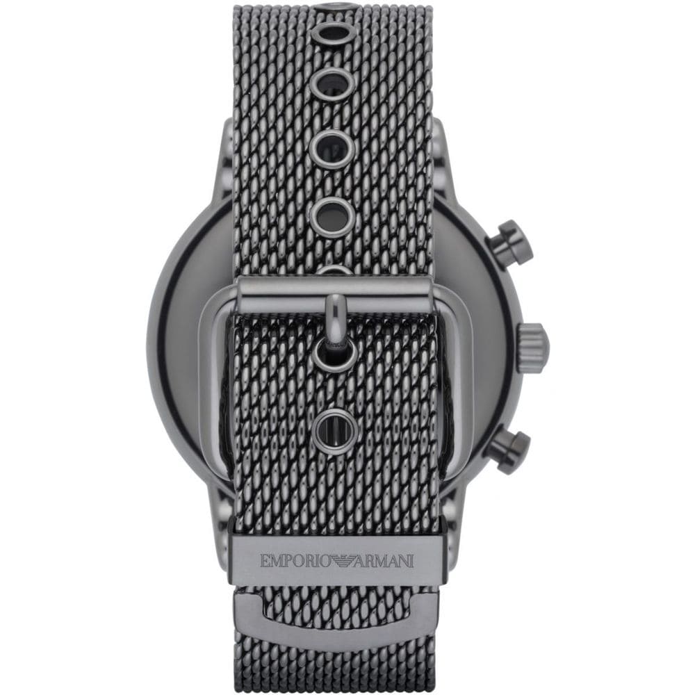 Emporio Armani Luigi AR1979 Gunmetal Mesh Blue Dial Watch