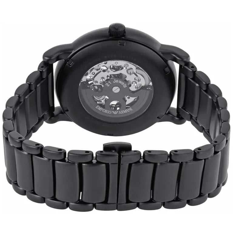 Emporio Armani Luigi AR60045 Meccanico Automatic Full Black Skeleton Watch