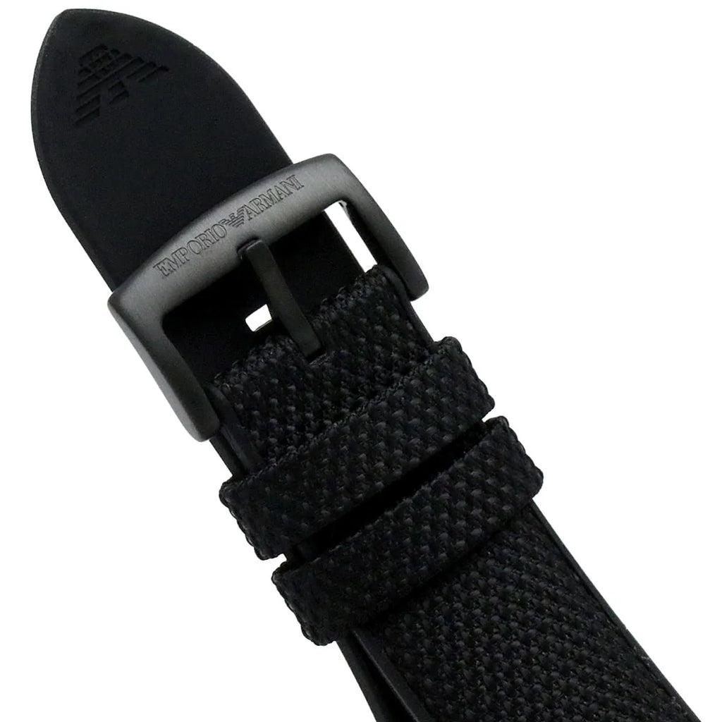 Emporio Armani Mario AR11453 All-Black Chronograph Fabric Watch