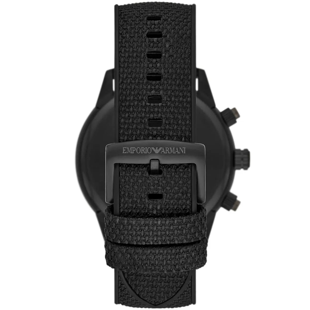 Emporio Armani Mario AR11453 All-Black Chronograph Fabric Watch