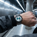 Emporio Armani Mario AR11471 Gunmetal Watch with Teal Accents