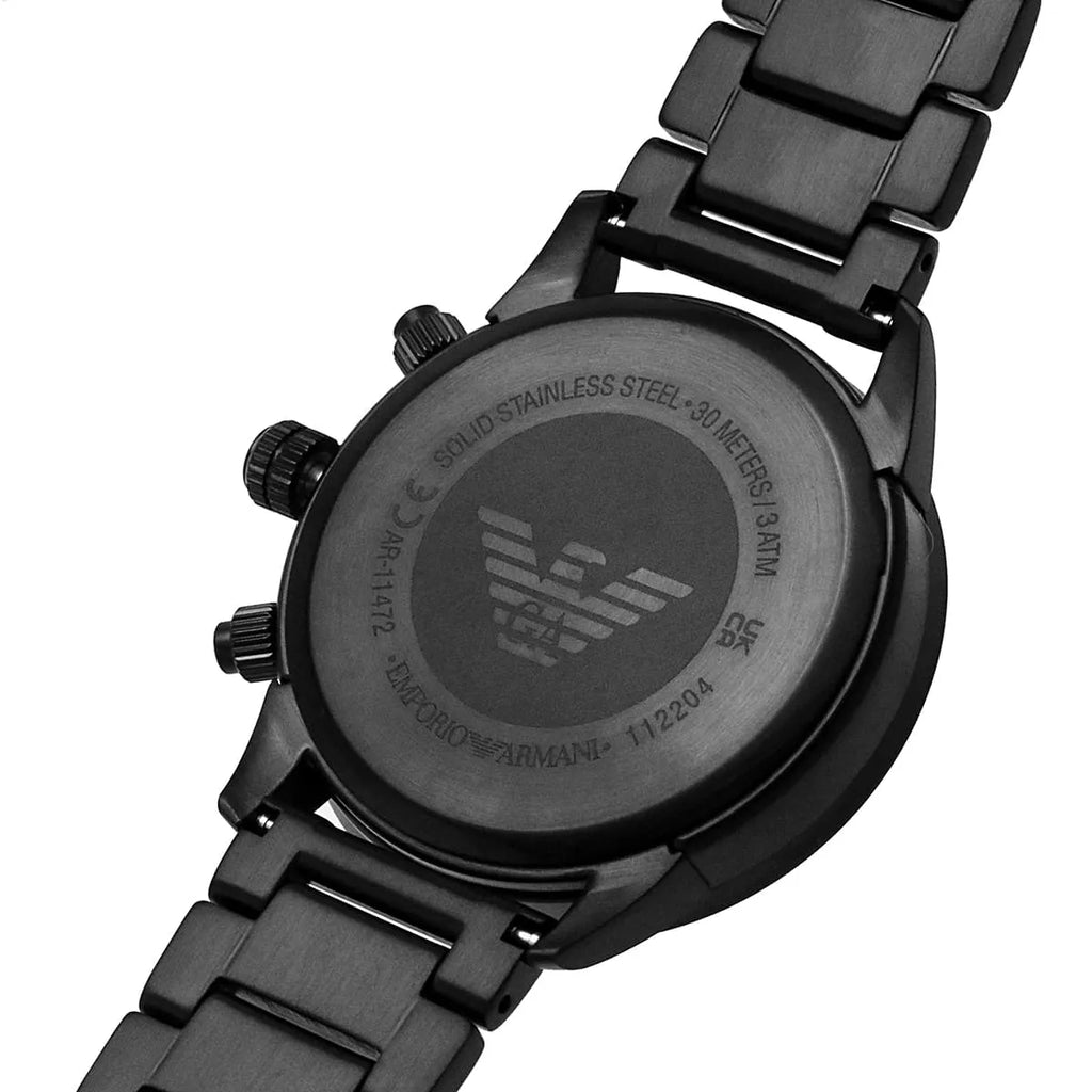 Emporio Armani Mario AR11472 Green Dial Black Steel Watch