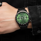Emporio Armani Mario AR11472 Green Dial Black Steel Watch