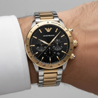 Emporio Armani Mario AR11521 Two-Tone Gold Silver Chronograph Watch