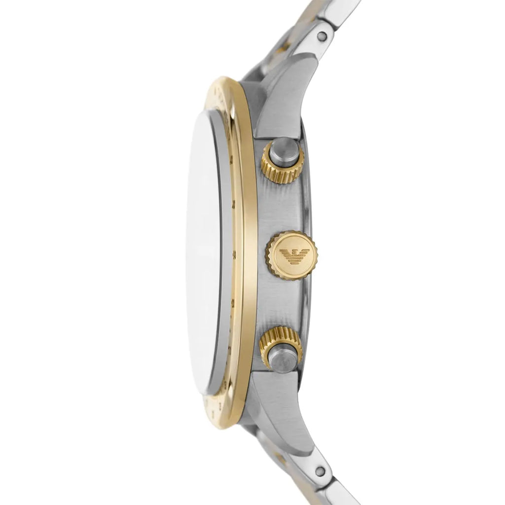 Emporio Armani Mario AR11521 Two-Tone Gold Silver Chronograph Watch
