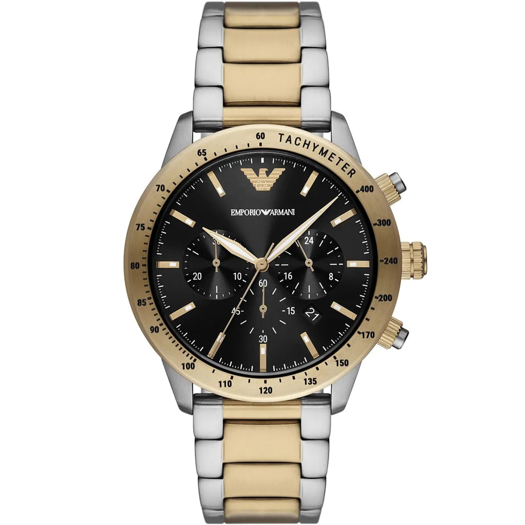 Emporio Armani Mario AR11521 Two-Tone Gold Silver Chronograph Watch