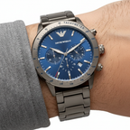 Emporio Armani Mario AR80045 Gunmetal Blue Chronograph Watch
