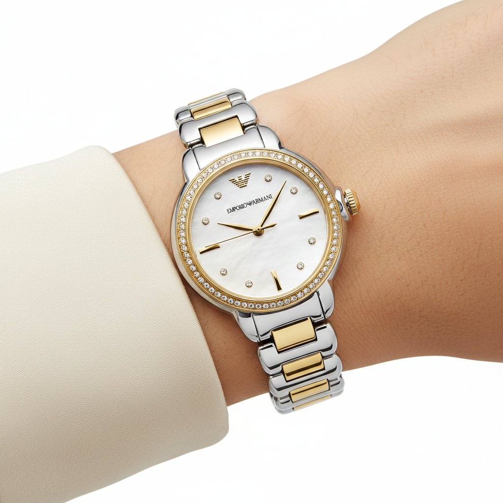 Emporio Armani Mia AR11524 Two-Tone Mother of Pearl Watch