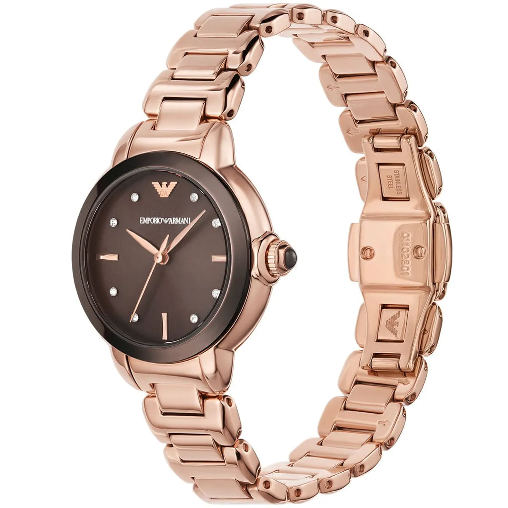 Emporio Armani Mia AR11570 Rose Gold Chocolate Dial Ladies Watch