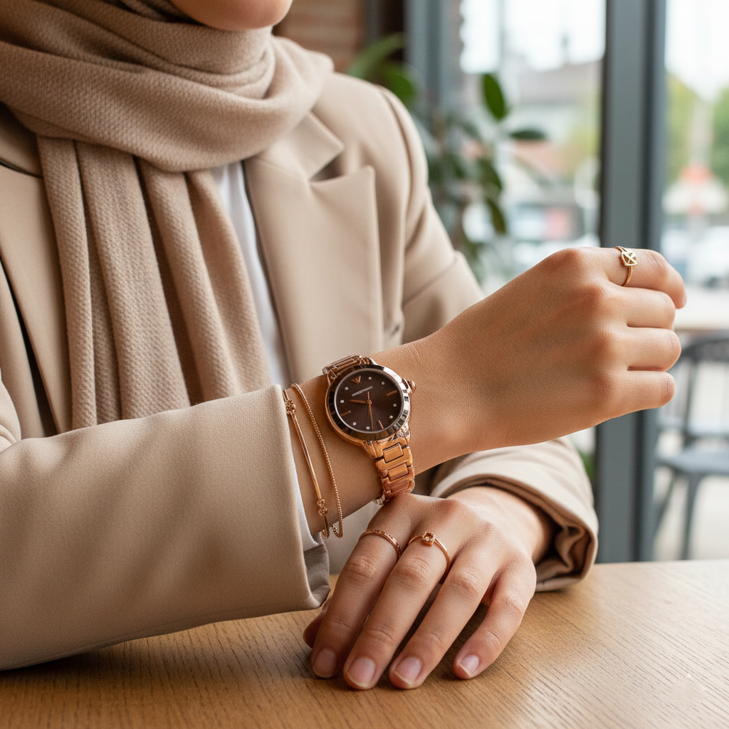 Emporio Armani Mia AR11570 Rose Gold Chocolate Dial Ladies Watch