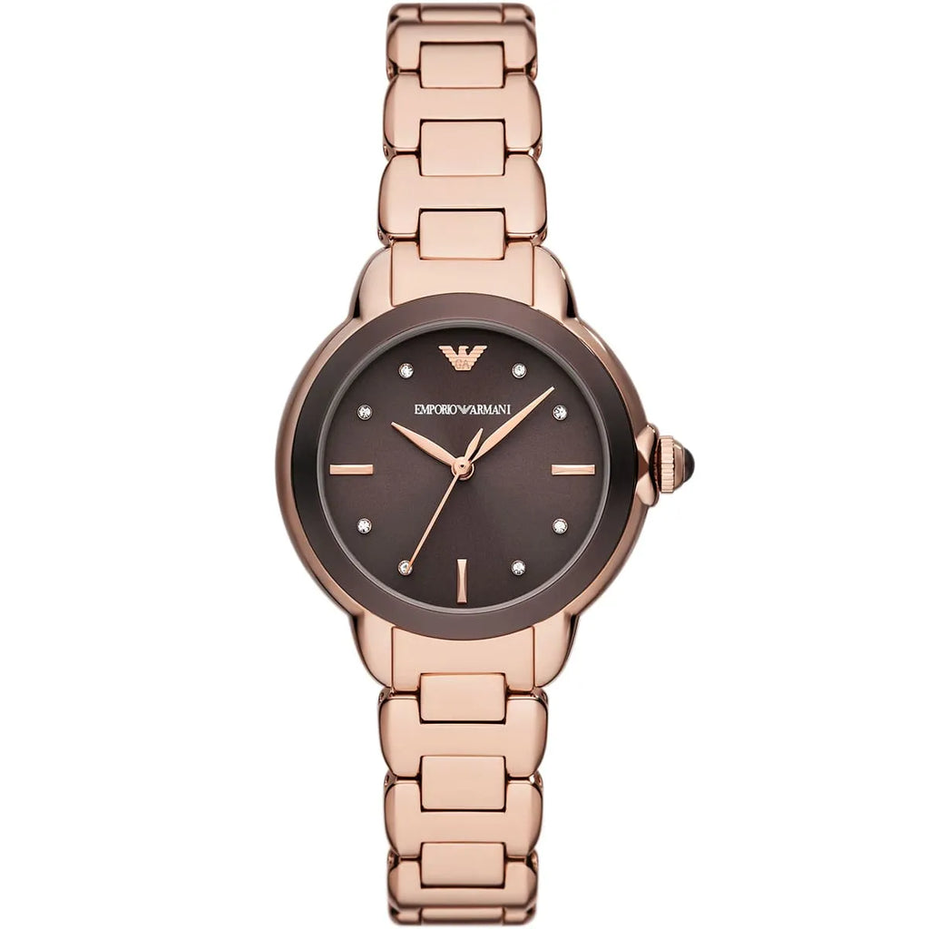 Emporio Armani Mia AR11570 Rose Gold Chocolate Dial Ladies Watch