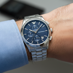 Emporio Armani Paolo AR11528 Textured Blue Dial Watch