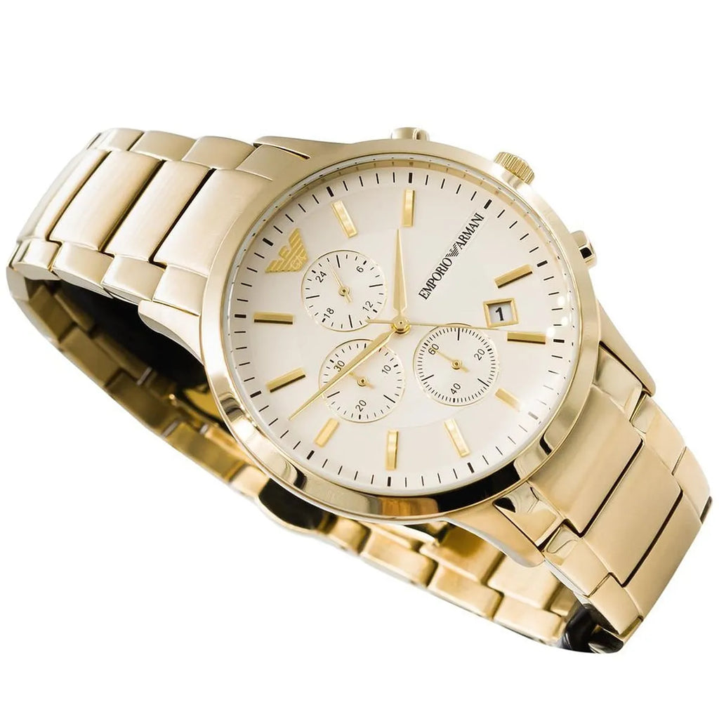 Emporio Armani Renato AR11332 Gold Chronograph Off-White Dial Watch