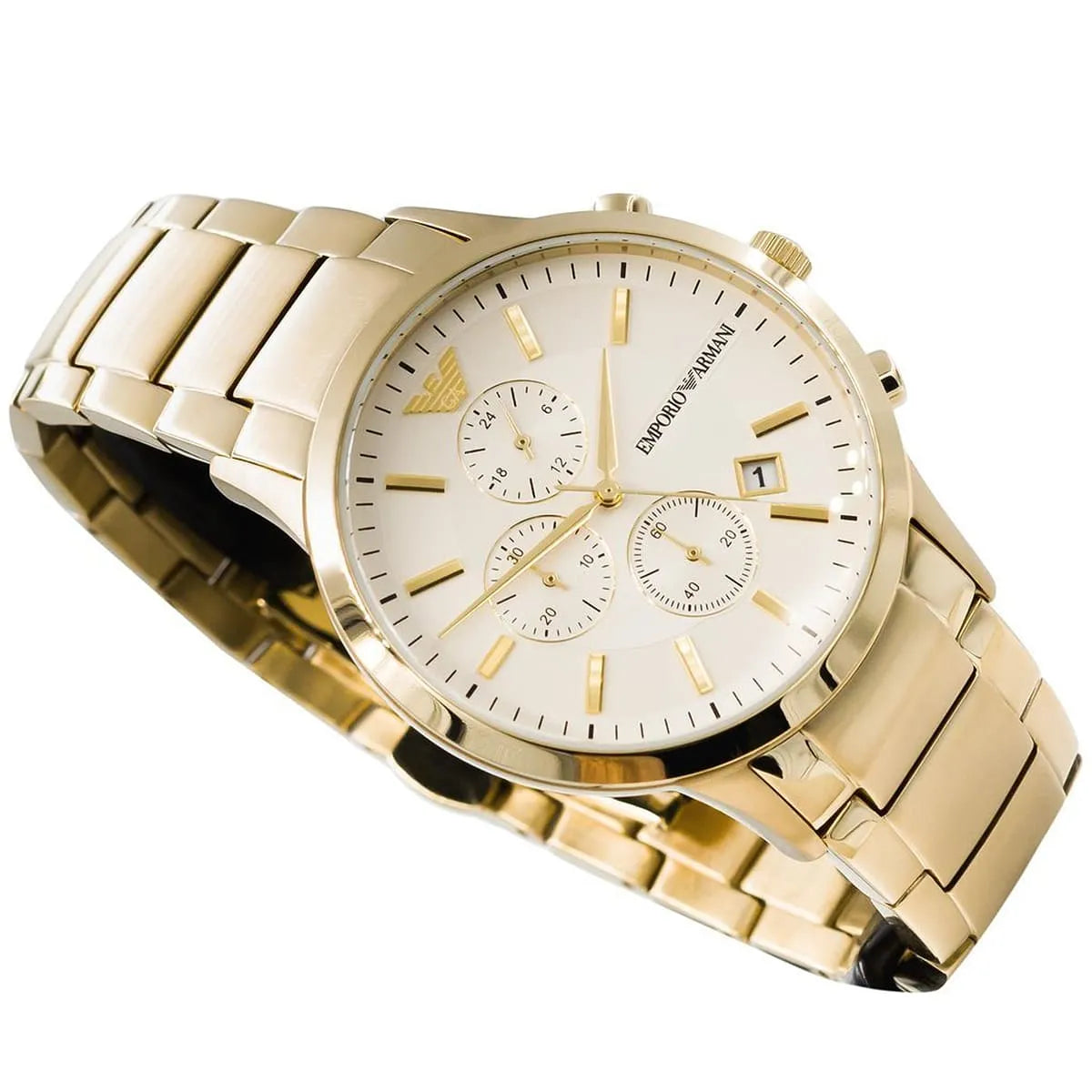 Emporio Armani Renato AR11332 Gold Chronograph Off-White Dial Watch