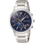 Emporio Armani Renato AR11458 Blue Dial Rose Gold Accents Watch
