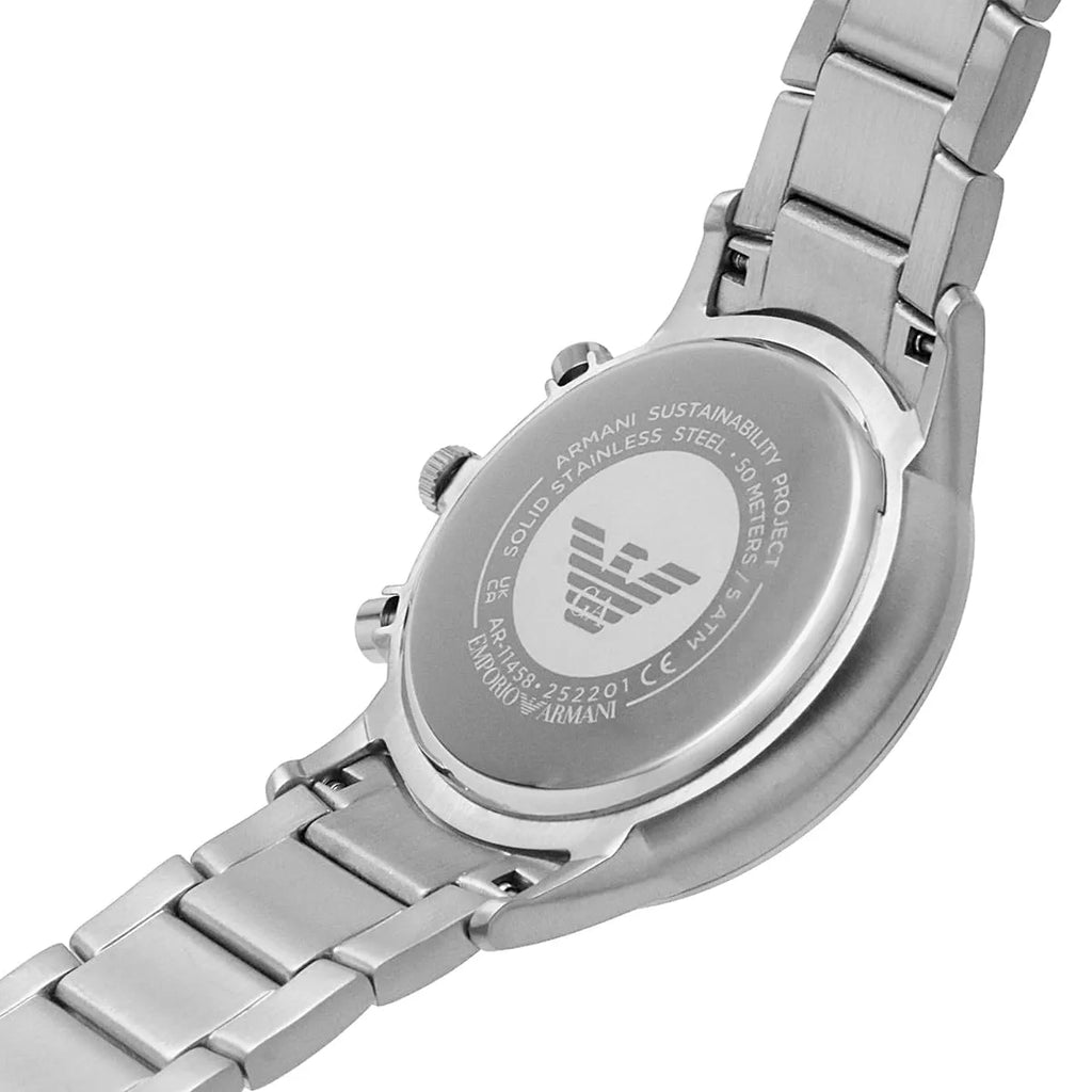 Emporio Armani Renato AR11458 Blue Dial Rose Gold Accents Watch