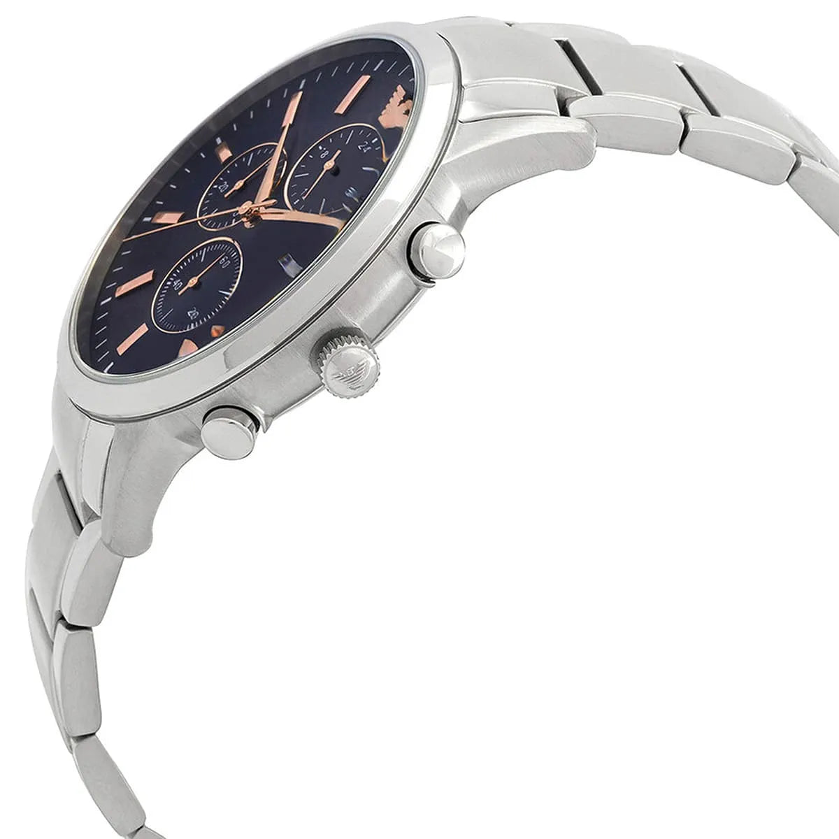 Emporio Armani Renato AR11458 Blue Dial Rose Gold Accents Watch