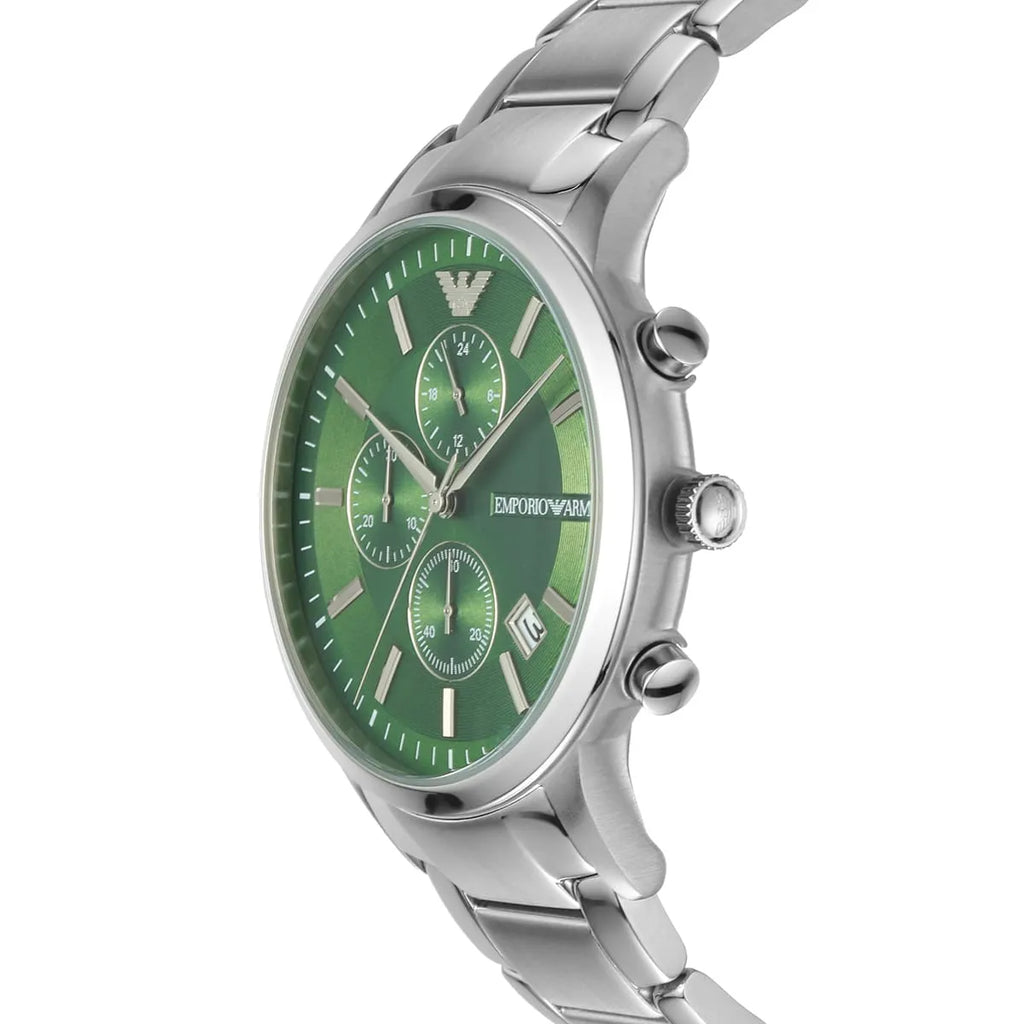 Emporio Armani Renato AR11507 Green Dial Silver Watch