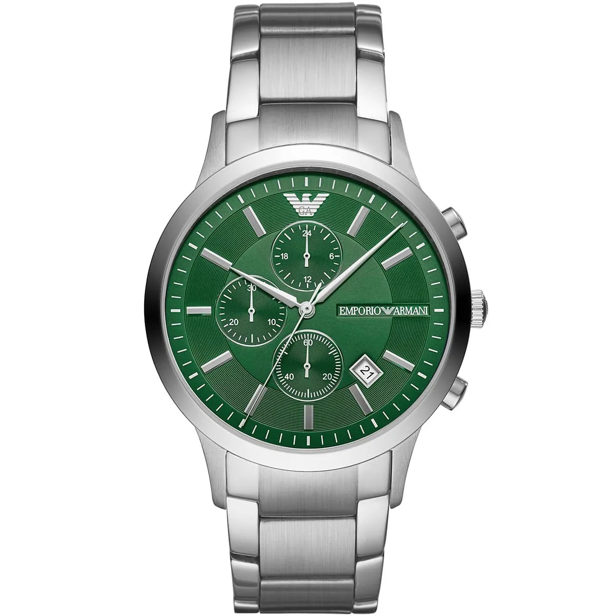Emporio Armani Renato AR11507 Green Dial Silver Watch