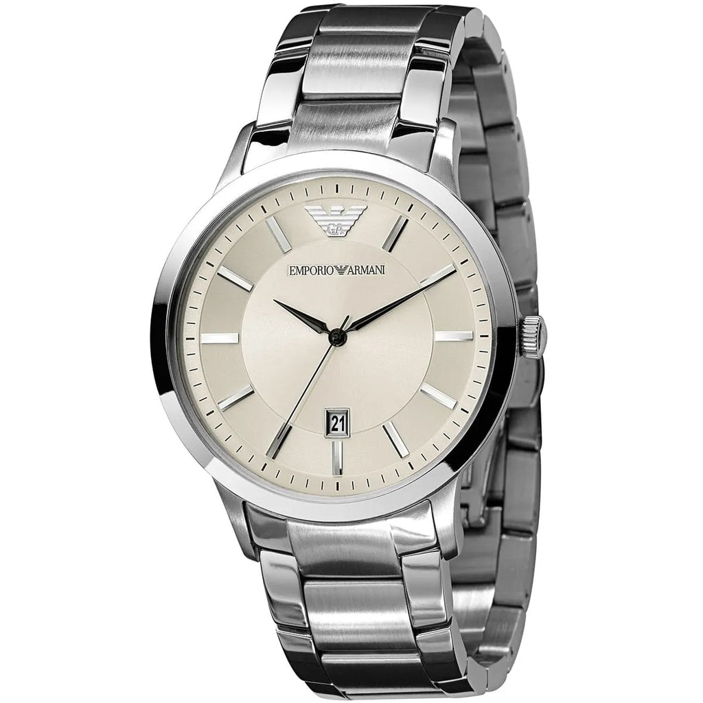 Emporio Armani Renato AR2431 Silver Sunray Dial Steel Watch
