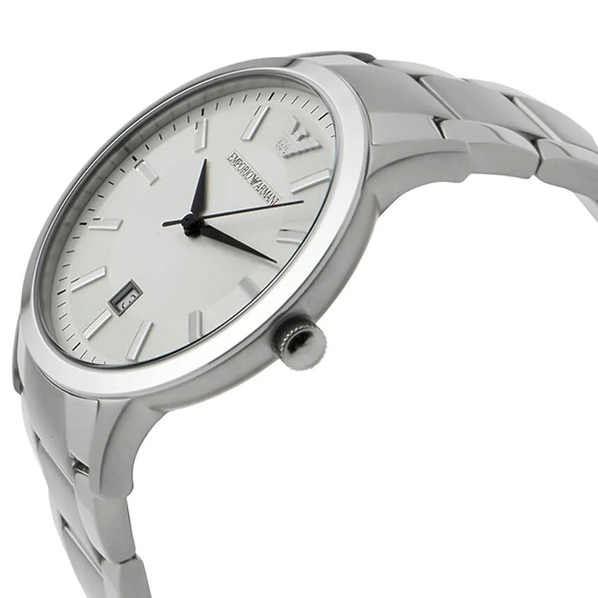 Emporio Armani Renato AR2431 Silver Sunray Dial Steel Watch