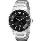 Emporio Armani Renato AR2457 Black Dial Silver Steel Watch