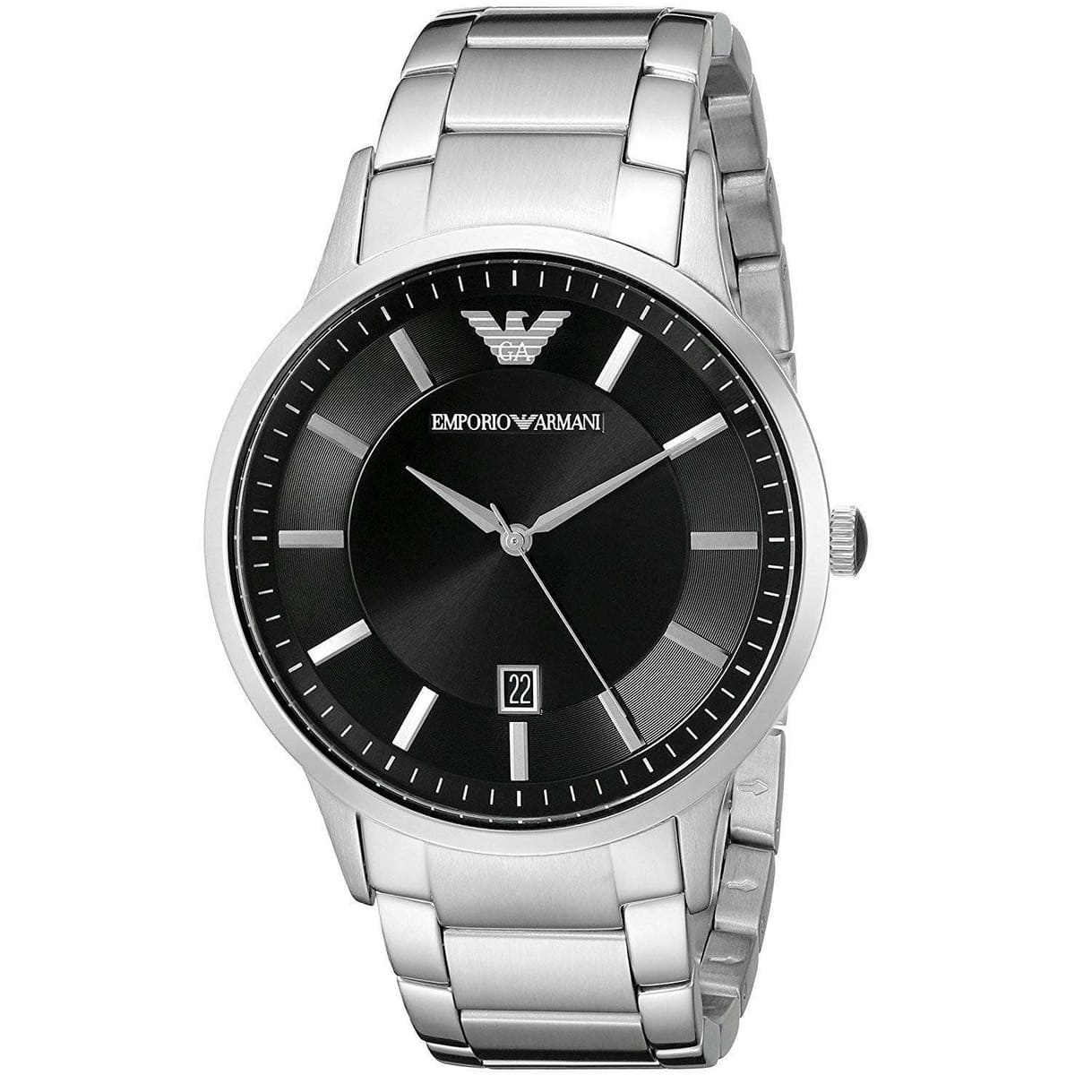 Emporio Armani Renato AR2457 Black Dial Silver Steel Watch