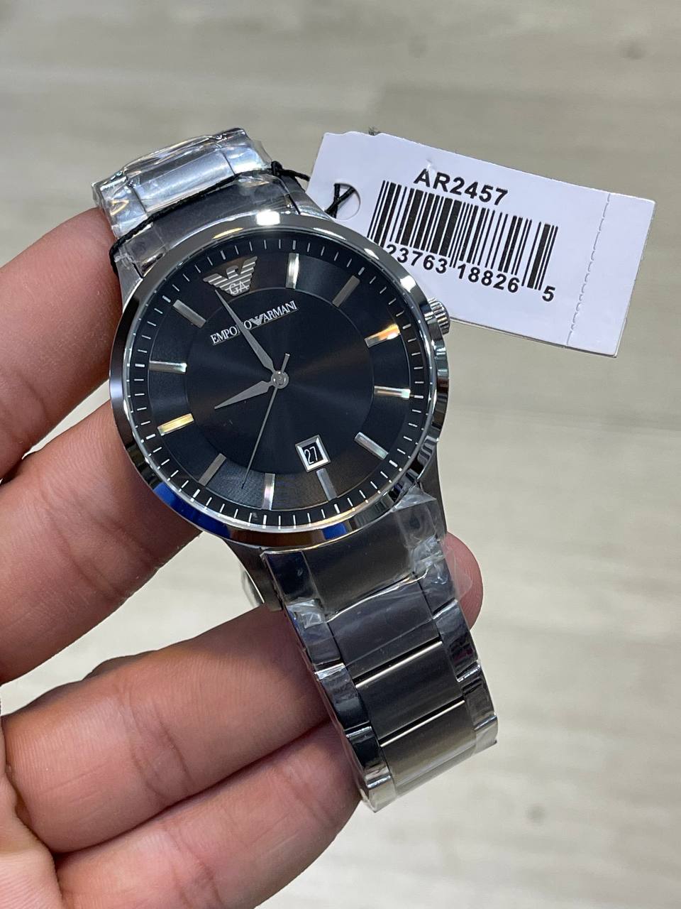 Emporio Armani Renato AR2457 Black Dial Silver Steel Watch