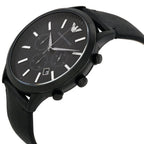 Emporio Armani Renato AR2461 All Black Leather Chronograph Watch