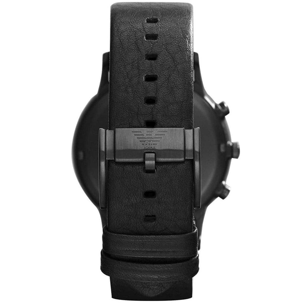 Emporio Armani Renato AR2461 All Black Leather Chronograph Watch