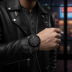 Emporio Armani Renato AR2461 All Black Leather Chronograph Watch