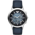 Emporio Armani Renato AR2473 Navy Blue Leather Chronograph Watch